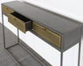 CS244 - Iron Console With Perforated Brass Drawer
