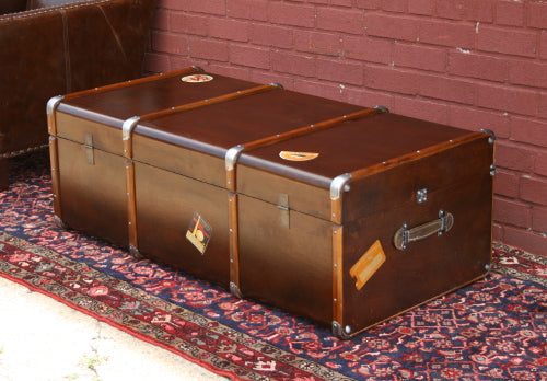 Cognac Wood Trunk Coffee Table