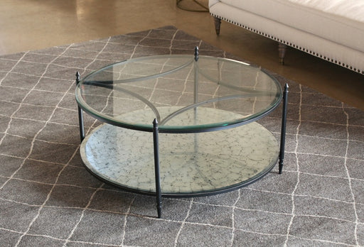 CT220 Round Metal Coffee Table with Glass Top