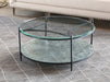 CT220 Round Metal Coffee Table with Glass Top