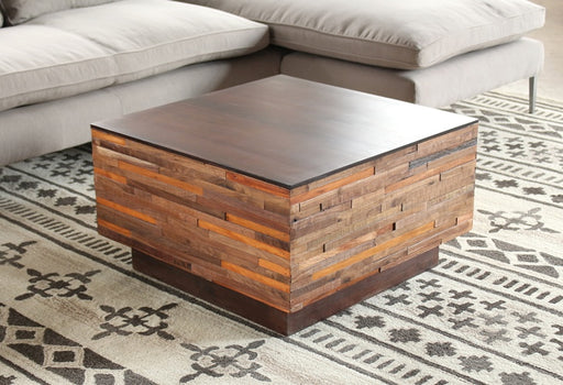 CT227 Recycled Wood Block Square Coffee Table