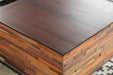 CT227 Recycled Wood Block Square Coffee Table
