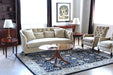 Light Yew Wood Oval Coffee Table on Pedestal, Circa 1960 