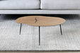 CT266 Low White Oak Coffee Table with Forged Steel Legs