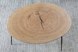 CT267 Tall White Oak Coffee Table with Forged Steel Legs