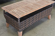 CT336 - Brown Outdoor Coffee Table With Teak Top 