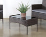 CT337 - Dark Wicker Coffee Table With Glass Top