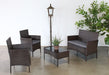 CT337 - Dark Wicker Coffee Table With Glass Top