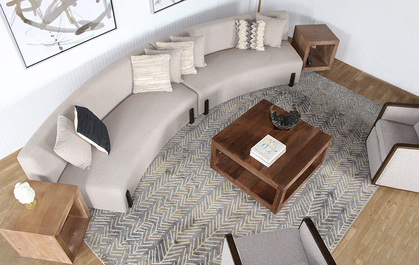 Light Tan Armless Wedge Sofa