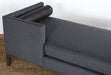 DB13 Charcoal Felt Daybed with Black Leather Bolster Pillows