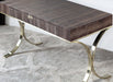 DK114 Crocodile Embossed Leather Desk with Brass Legs