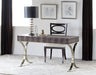 DK114 Crocodile Embossed Leather Desk with Brass Legs