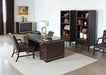 BK67 - Brown 4-Shelf Bookcase with Drawer