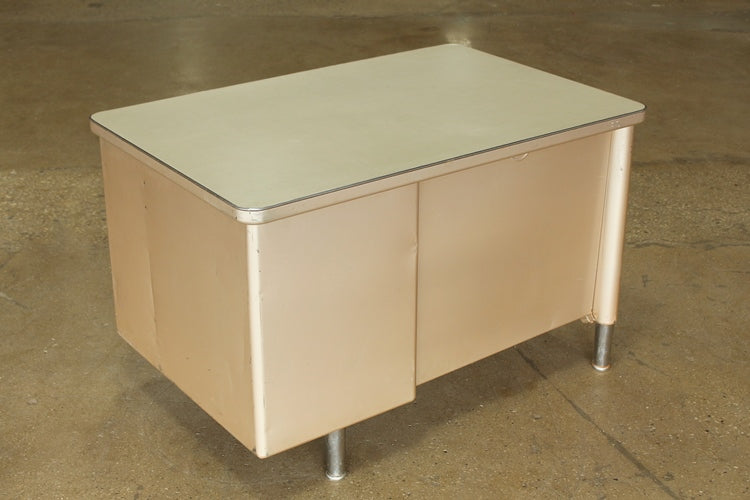 Putty Metal Desk With Beige Top