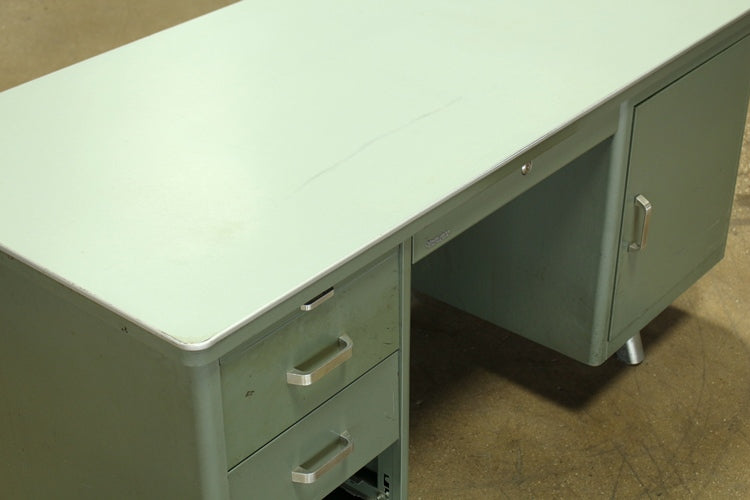 Green Metal Desk With Green Top