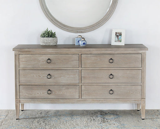 DR138 - Washed Elm Dresser With 6 Drawers 