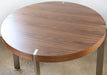 Round Walnut Dining Table with Stainless Steel Legs 