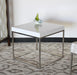 ET314 - High Gloss White and Stainless Steel Base End Table