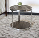 ET321 - Round Reclaimed Elm and Stainless Steel End Table