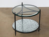 ET378 Round Metal Side Table with Mirrored Bottom
