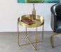 Gold Brushed Stainless Steel Dish Side Table