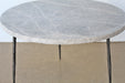 ET429 Low Gray Marble End Table with Hammered Steel Base