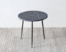 ET431 Medium Black Marble End Table with Hammered Steel Base 