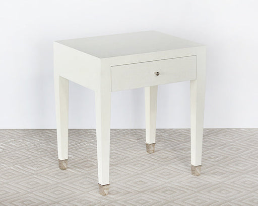 ET515 - Wrapped White Linen End Table Or Nightstand