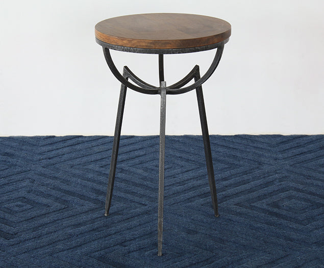 ET530 - Mango Wood & Iron Base Tripod Chairside Table 