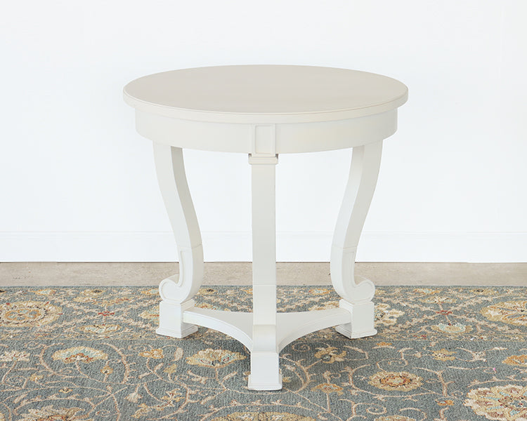 White Lacquered Cabriole Leg Entry Table