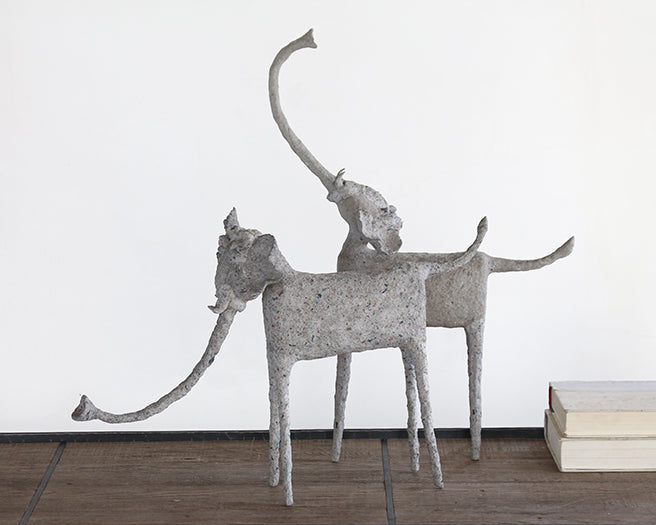 FIG353 Trunk Down Elephant Statue