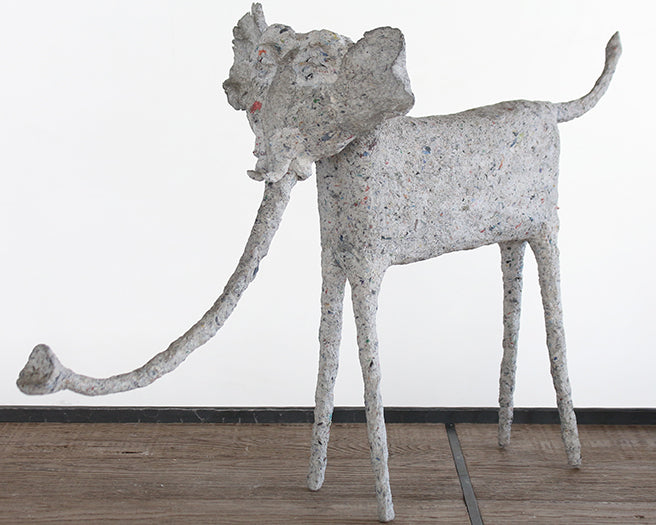 FIG353 Trunk Down Elephant Statue