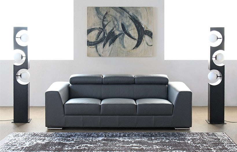 Icon Sofa in Dark Gray Leather