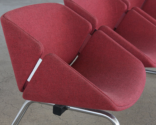 GS02 - Set of Vintage Red Ganged Seating 