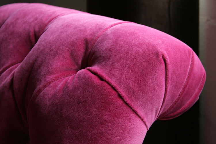 Petite Orchid Tufted Scroll-Back Lounge Chair