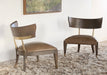 LC180 - Taupe Leather and Brass Lounge Chair
