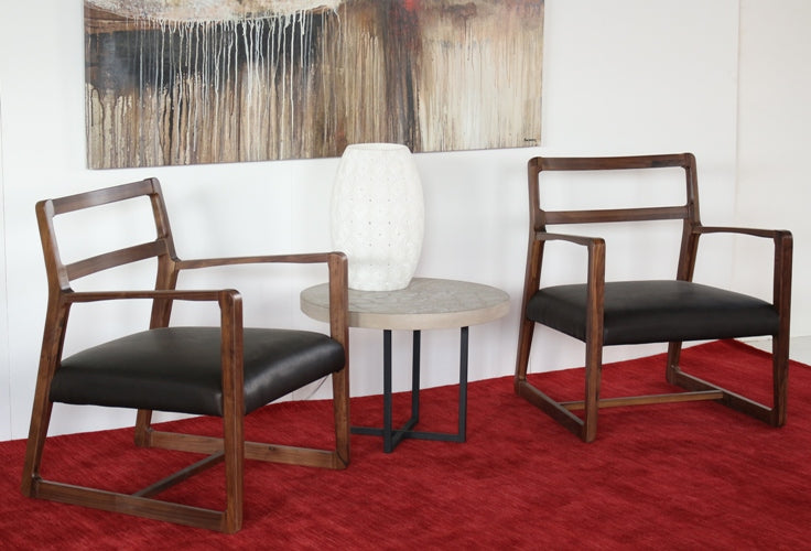 Vernal Lounge Chair with Espresso Leather Seat