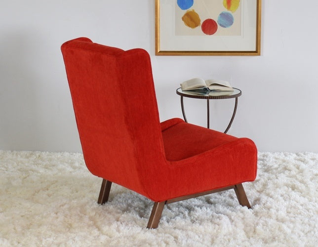 High Back Lounge Chair in Tomato