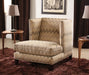 LC207 Zigzag Lounge Chair with Nailhead Trim and 1 Chartreuse Velvet Pillow