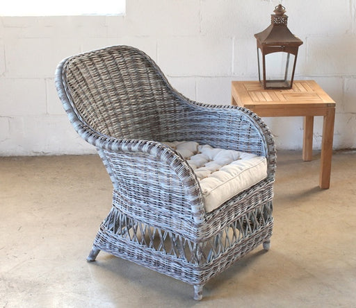 LC213 Graywash Rattan Arm Chair