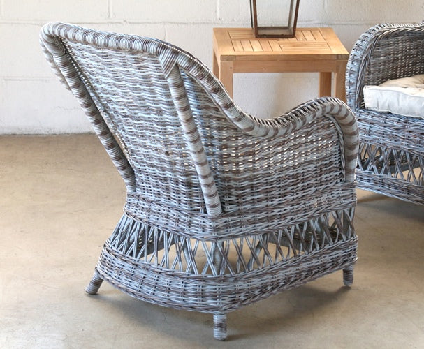LC213 Graywash Rattan Arm Chair