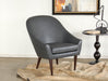 Grey Leather Midcentury Modern Lounge Chair