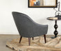 Grey Leather Midcentury Modern Lounge Chair