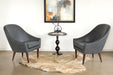 Grey Leather Midcentury Modern Lounge Chair