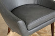 Grey Leather Midcentury Modern Lounge Chair