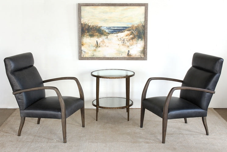 LC224 Bryson Chair in Gray Leather