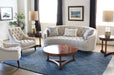 SF164 Curved Back Button Tufted Sofa With Nailhead Trim
