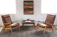 LC229 Danish Modern Lounge Chair in Caramel Leather