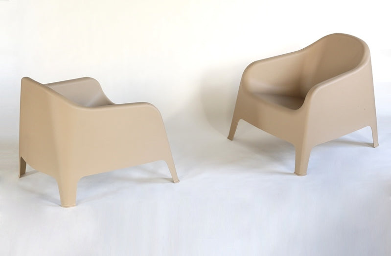 LC240 Molded Plastic Stacking Lounge Chair in Taupe 