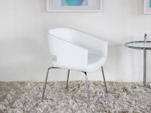 LC241 Amelia Lounge Chair in White Leatherette 